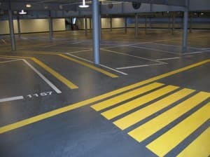 galeriaPosadzka epoksydowa typu ECO wykonana w garażu podziemnym. 